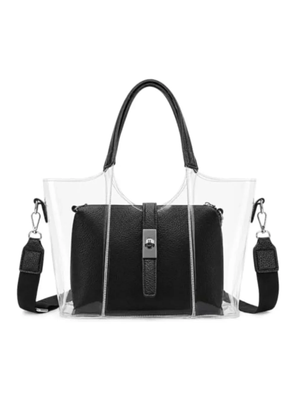 Clear Tote Bag for Stadium Events Concerts Sports 2-Piece Set with Detachable